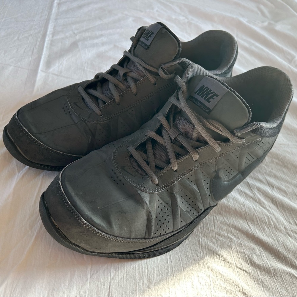 NIKE Air Ring Leader Gray & Black Low Top Sneakers Shoes 488102-002 Men's 12